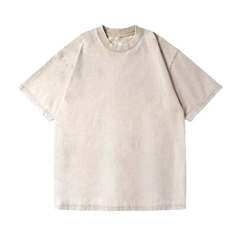 Men's Women Washed Vintage T-Shirts Street Hip Hop Retro Punk T Shirt Harajuku Casual Cotton Short Sleeve Couple TShirts Tees