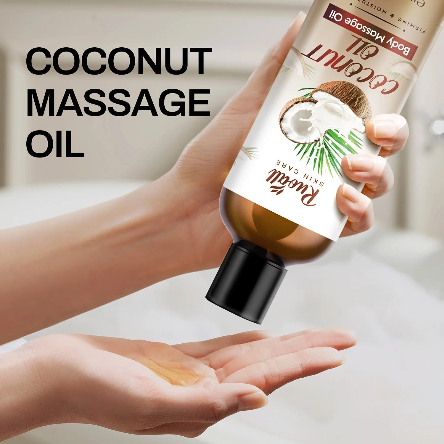 Coconut Oil Body Massage Essential Oil, Rich in Coconut Oil Extract Essence, Can Be Used for Body Massage, Long-Lasting Fragranc