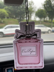 Perfume Bottle Pattern/Freesia Fresh Scent Five-Star Unisex Car Perfume and Non-Toxic Air Freshener |   Natural Essential Oils and Aromatherapy Scent Tablets (Noroili/Grapefruit/Cedar) |   Hanging Type and Dual-Purpose as a V