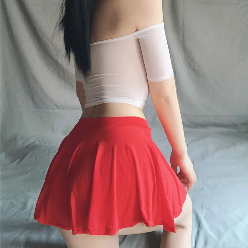 Pleated Y2K A-Line Mini Skirt