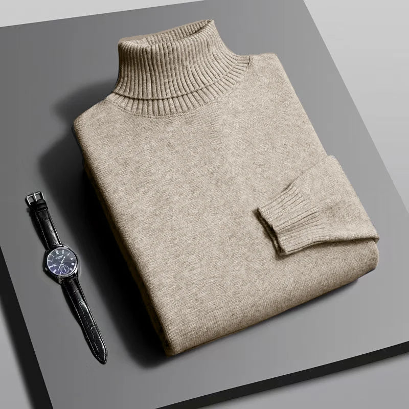 Slim Turtleneck Knit Pullover