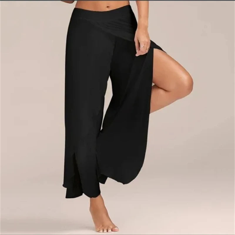 Women's Pants Sexy Crossover Sexy Wide-legged Yoga Pants