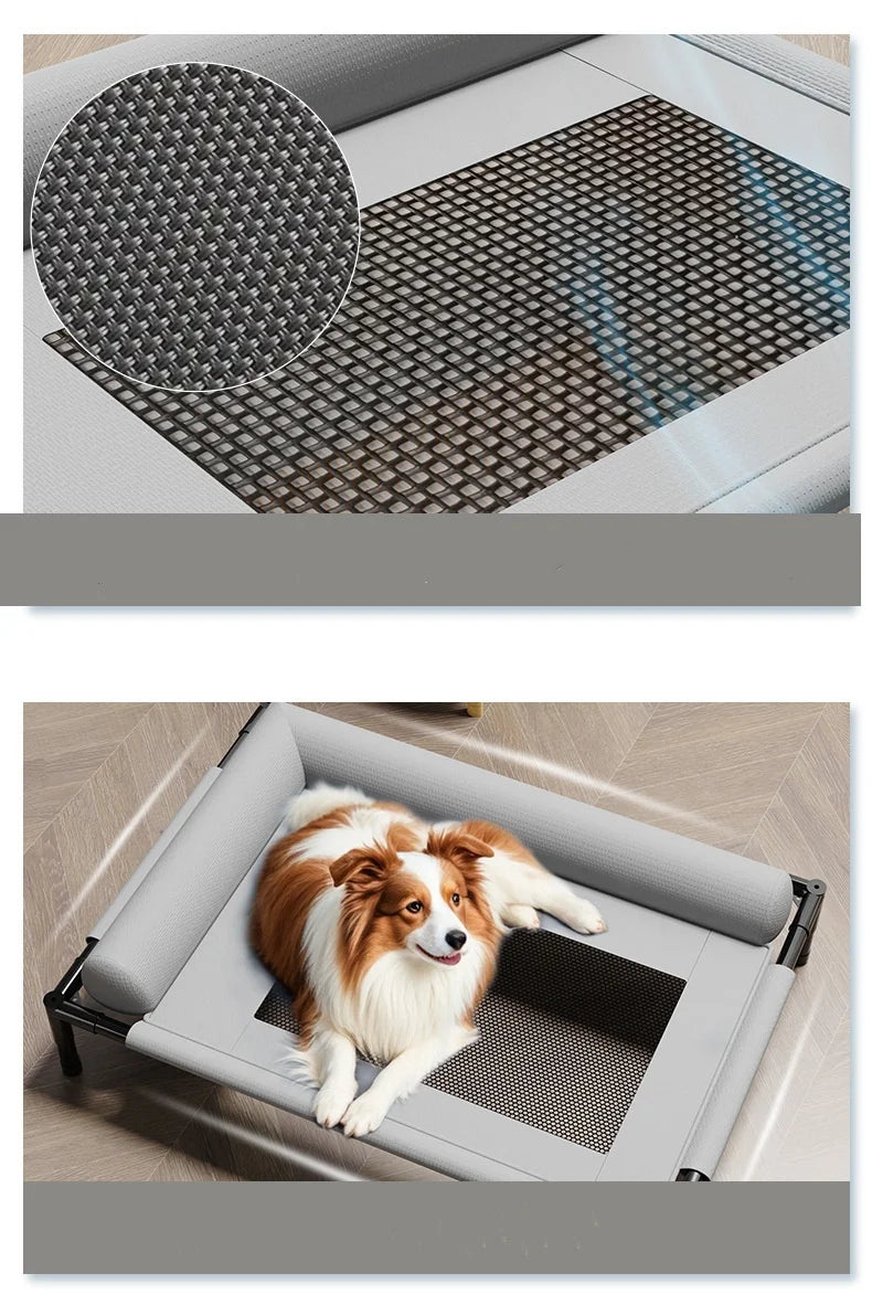 Elevated Pet Bed for Dogs & Cats Durable Breathable Cat Bed with Slope Headrest Washable Pet Bed Cat House for All-Season Use