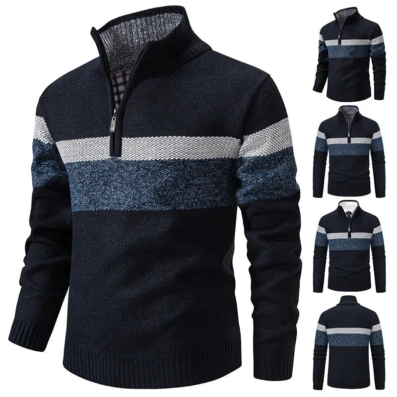 Zippered Fleece Turtleneck Sweater