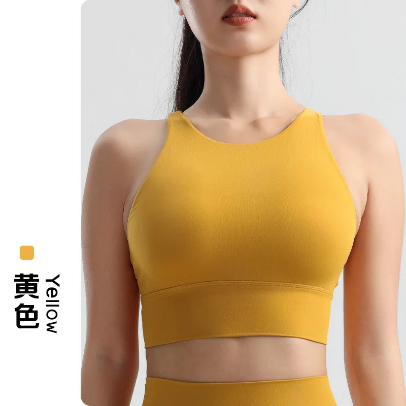 Women's Sports Bra, Shockproof and Beautiful Back Sports and Fitness Bra Shockproof and Anti Sagging Integrated Yoga Sports Vest