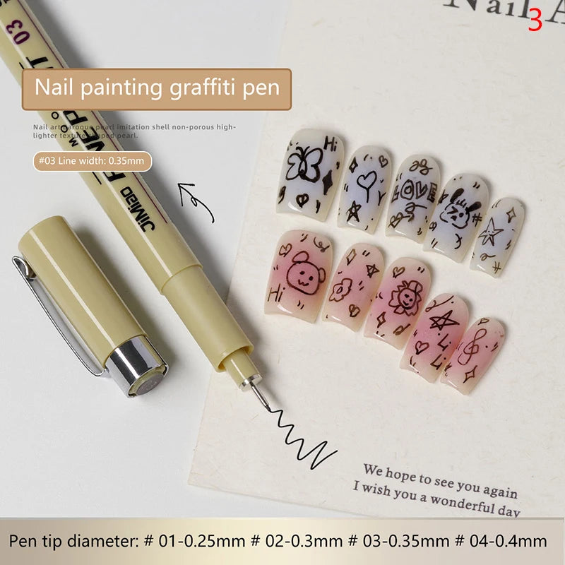 Nail Art Graffiti Line Pen Gel Painting Waterproof Wire Drawing Pen Detail Sketching Pen Nail Design Tools