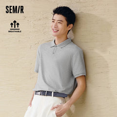 Semir Polo Shirt Men Moisture Wicking Solid Color Short Sleeve T-Shirt 2025 Summer New Slim Fit Top for Active Wear