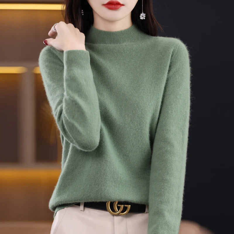 Merino Wool Mock Neck Pullover