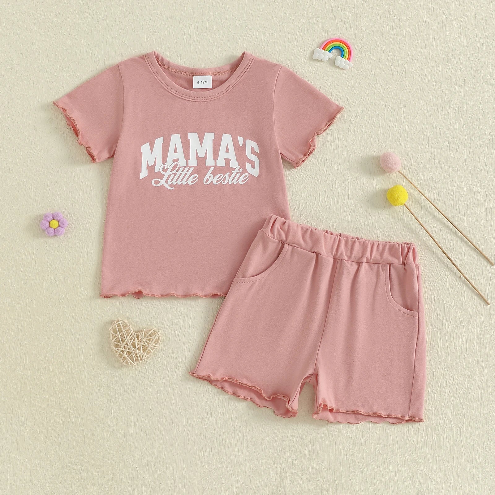 Floral Tee Denim Shorts Set