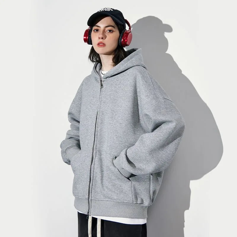 Warm Hooded Double Zip Jacket