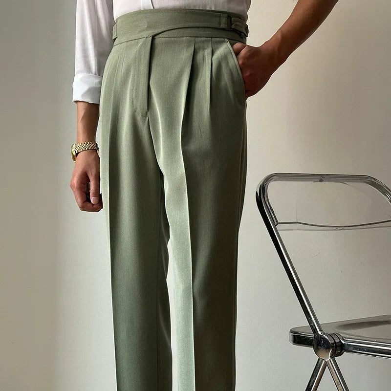 Elegant High Waist Suit Trousers