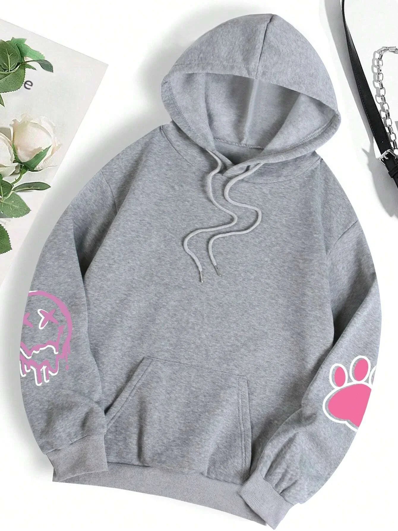 Urban Oversized Printed Fleece Hoodie