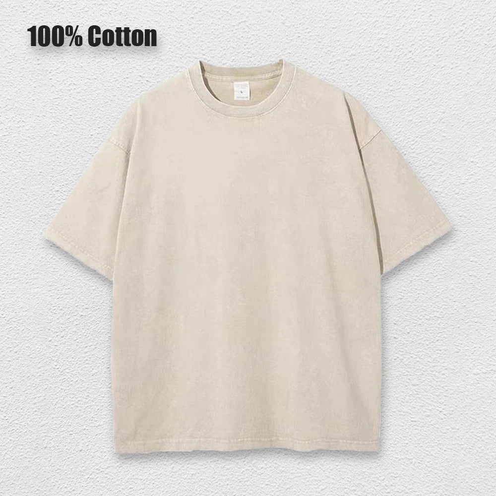 Vintage Washed T-shirts 100% Cotton Gym Muscle Rat Print Crew Neck Tshirts Casual Goth Hip Hop Streetwear Women Men Summer Tee