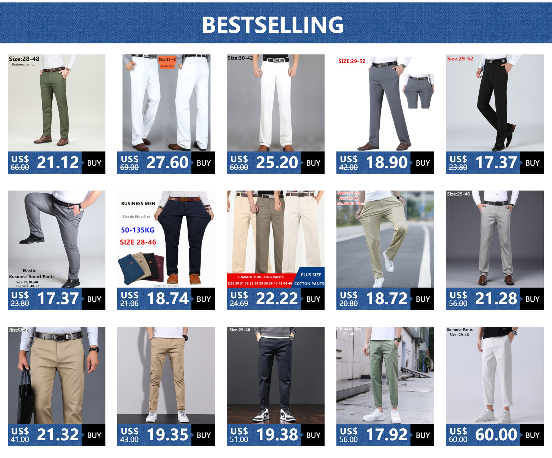 Summer Cotton Straight Office Trousers