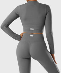 Yoga Shirt Woman Autumn Winter Ribbed Long Sleeve Sports Top Running Training Fitness Top Shockproof Zipper Yoga Tops Women