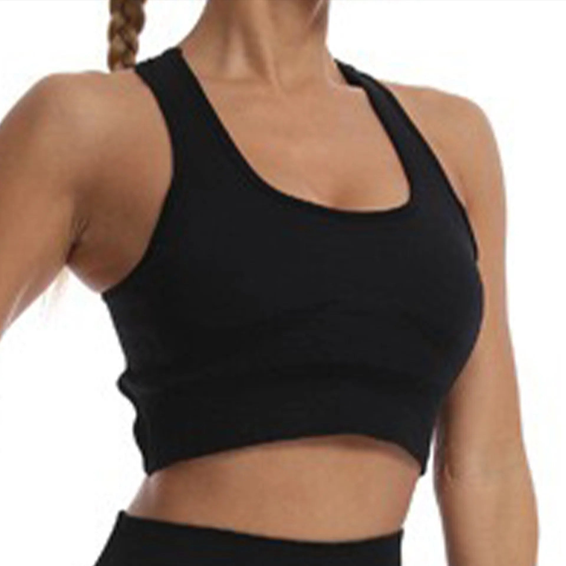 Cross-Back Sports Bra for Women Seamless Yoga Bra with Chest Support and Padding Sports Clothes for Woman Lady Bras Tank Tops