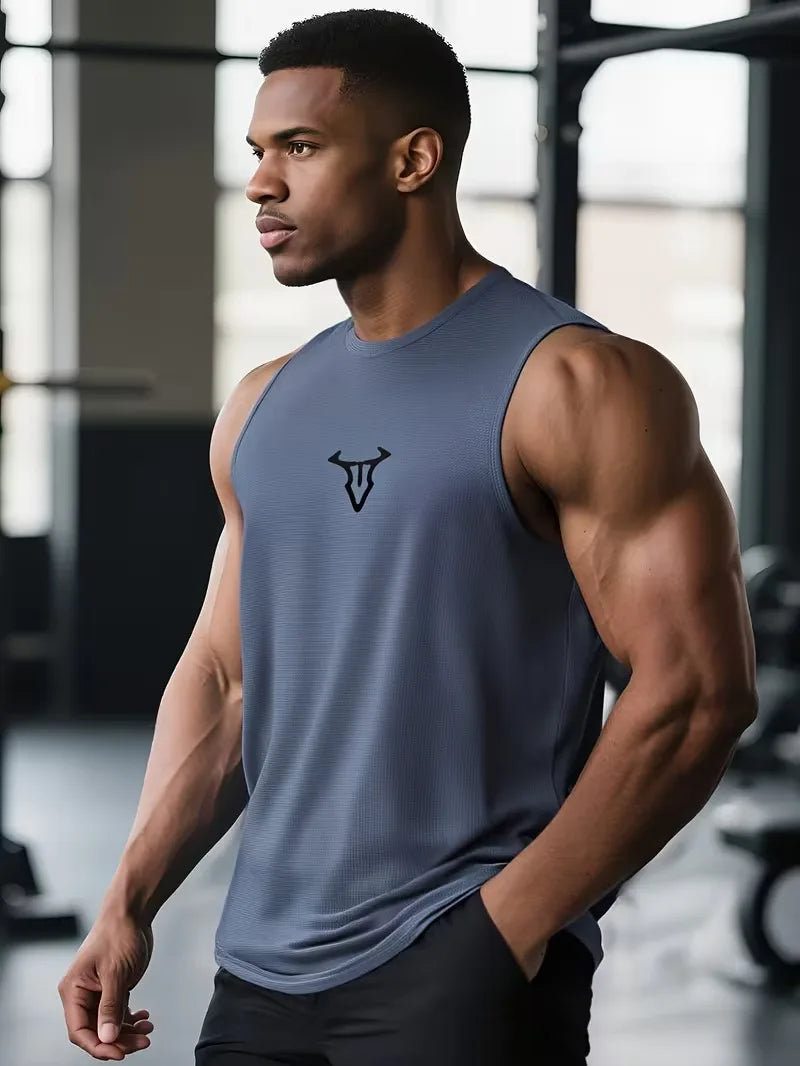 Gym Bodybuilding Workout Muscle Tank Top Summer Cool Quick-Dry Breathable Sleeveless T-Shirts Men Fitness Running Sport Singlets