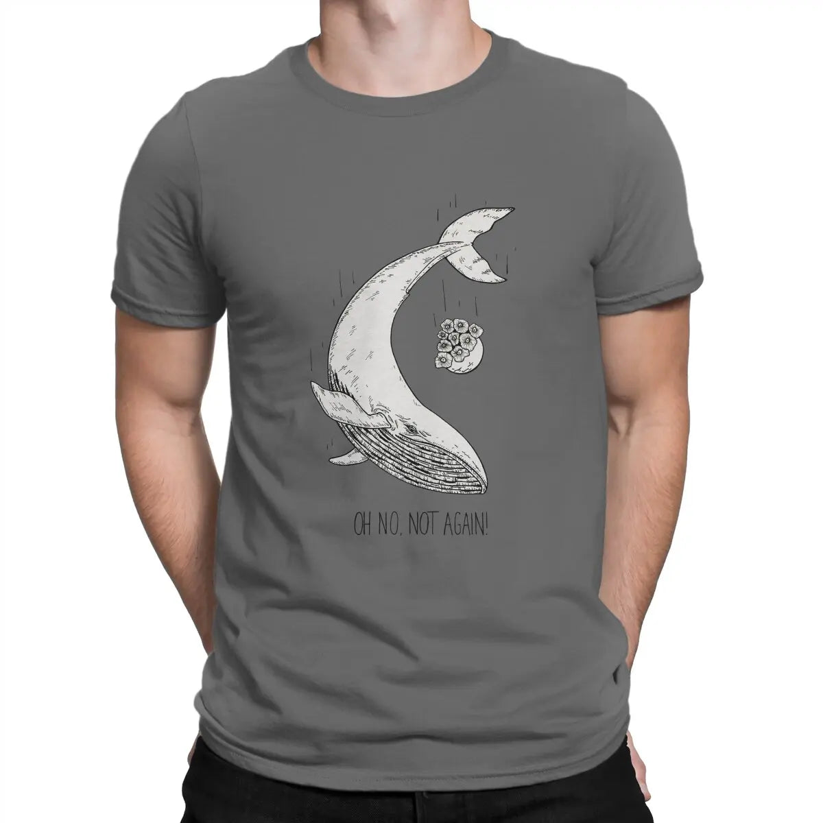 Men T-Shirt Not Again Vintage 100% Cotton Tee Shirt Short Sleeve The Hitchhikers Guide To The Galaxy Film T Shirts Round Collar
