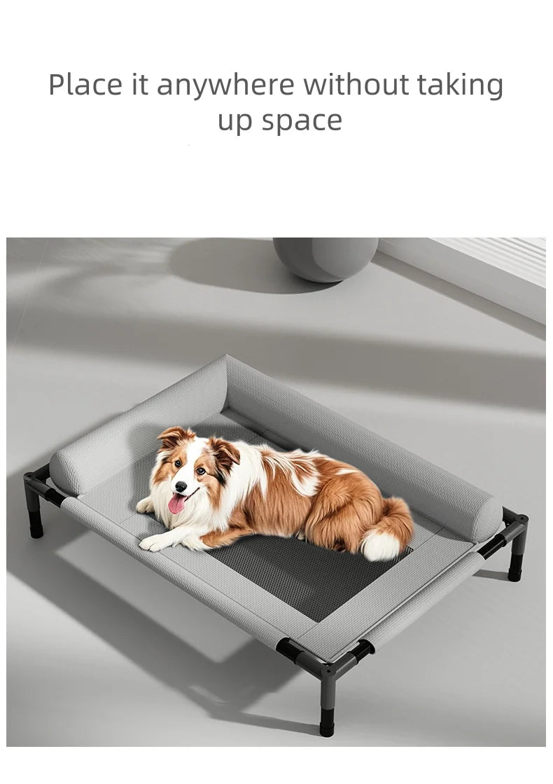 Elevated Pet Bed for Dogs & Cats Durable Breathable Cat Bed with Slope Headrest Washable Pet Bed Cat House for All-Season Use