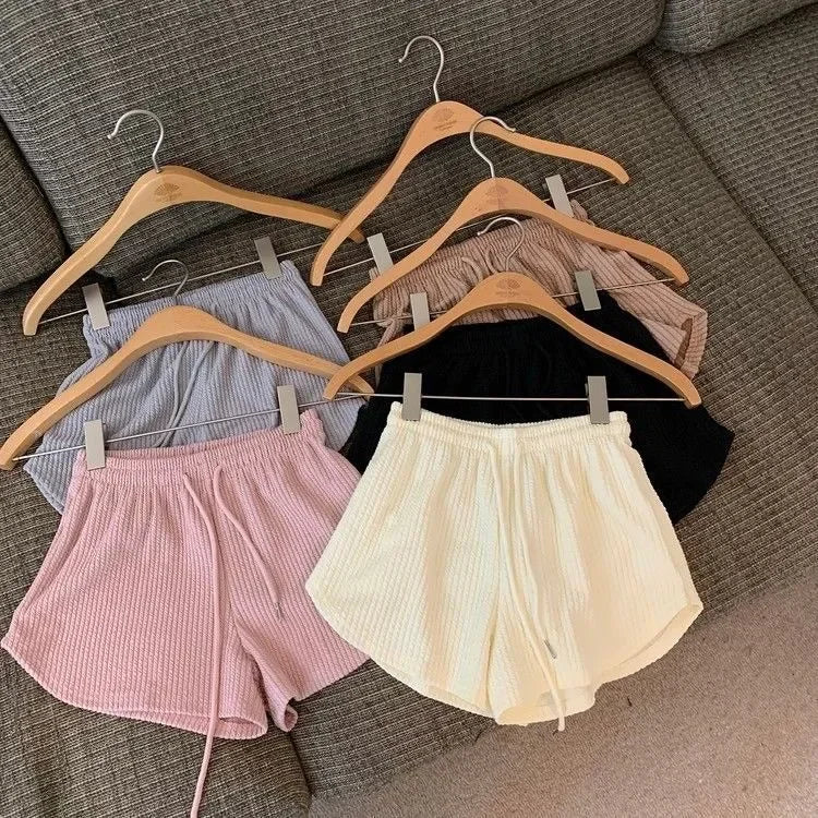 High Waist Drawstring Sweat Shorts