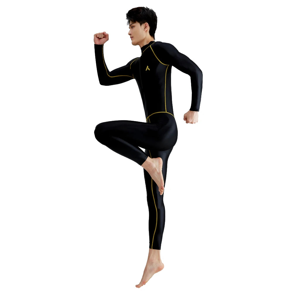 AMORESY Men's Tracksuits Sets Tops Leggings Shiny Glossy Sports Fitness Running Overall Catsuits All-purpose Jumpsuits