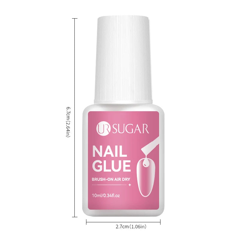 UR SUGAR 10ML Nail Glue No Need Lamp False Nail Tips Gel Cured Clear Color Nails Tools Super Strong Acrylic Tips Rhinestone Bond