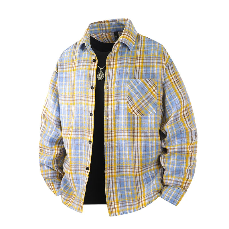 Plaid Flannel Casual Long Shirt