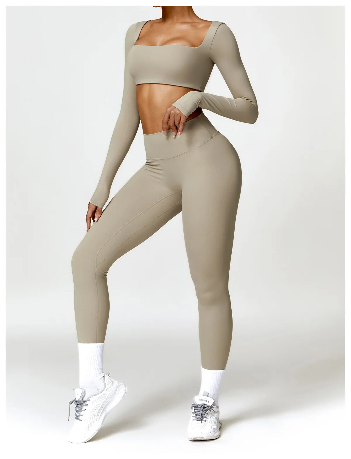 Summer 2PCS Yoga Suit Sports Set Women Quick-Dry Gym Set Women Tracksuit Running Workout Long Sleeve Sports Shirt Yoga Clothing