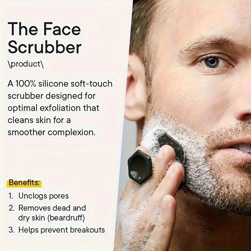 Men'S Beard Brush, Gentle To Remove Dead Skin, Soft Bristle Design Enhances Shaving Experience, Deep Cleaning And Care Tool