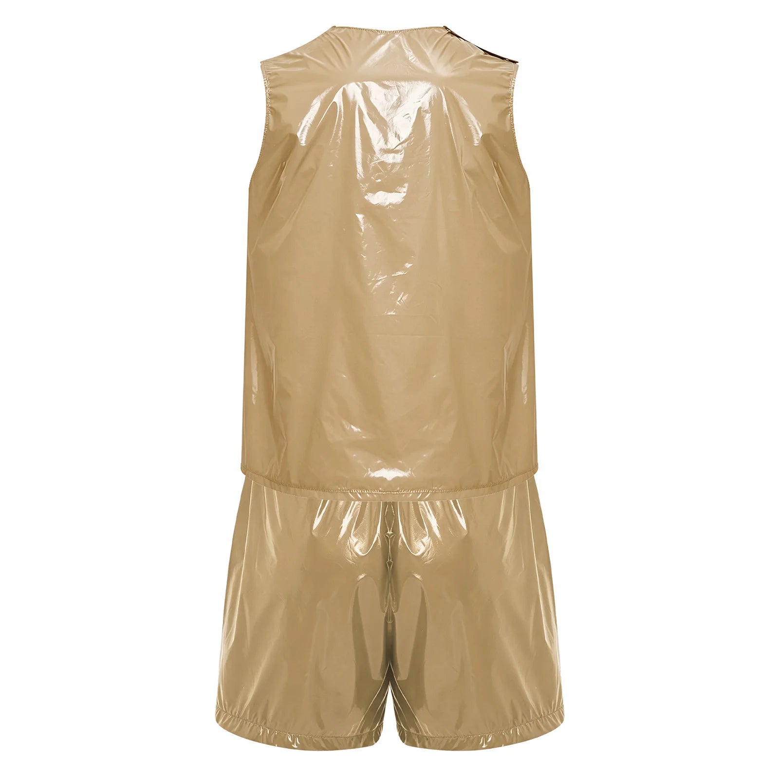 Mens Special Needs Waterproof Sweat Tracksuit Tank Tops And Sides Buttons Boxer Shorts Two Pieces Outfit Adaptive Clothing
