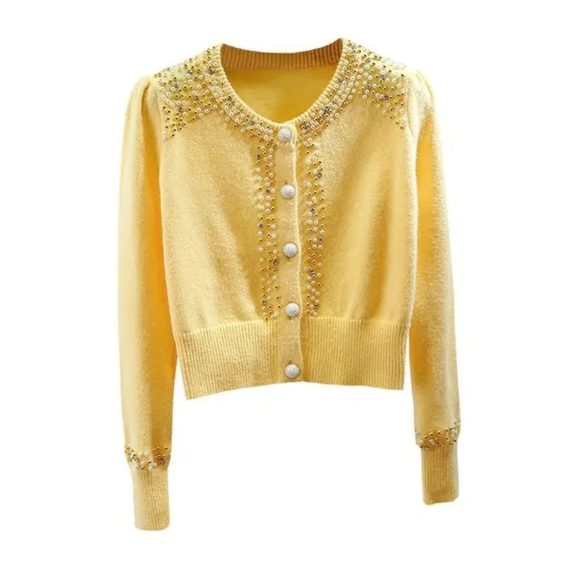 Slim O-Neck Knit Cardigan Sweater
