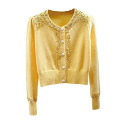 Slim O-Neck Knit Cardigan Sweater
