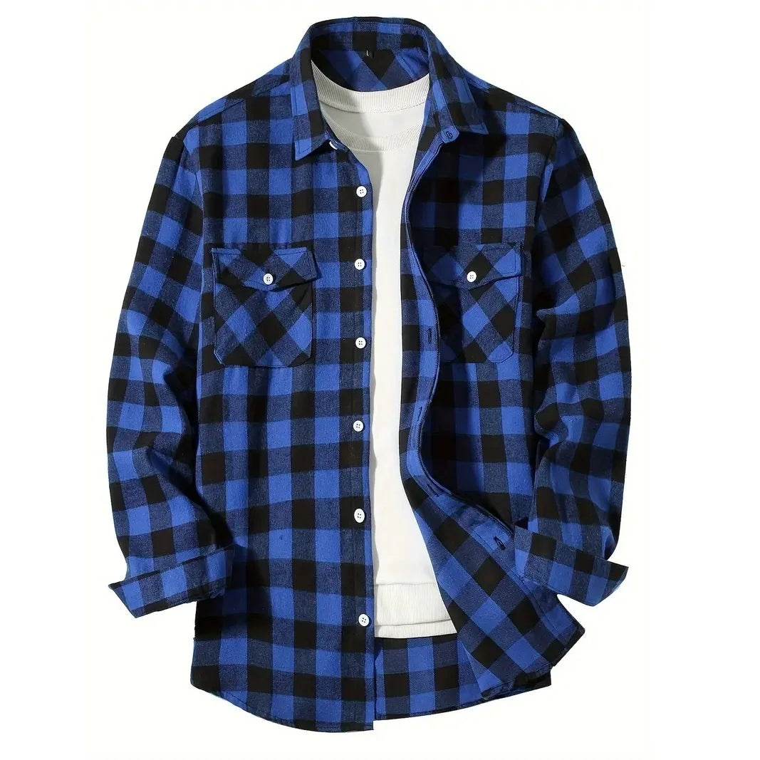 Classic Plaid Flannel Shirt Men