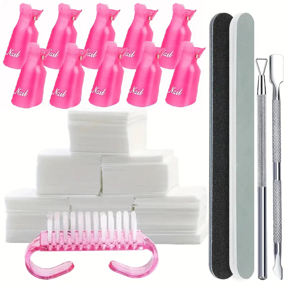 LULAA 10Pcs/16Pcs Plastic Nail Art Soak Off Cap Clip UV Gel Polish Remover Wrap Tool for Fingernail Removal Soak Off Clips