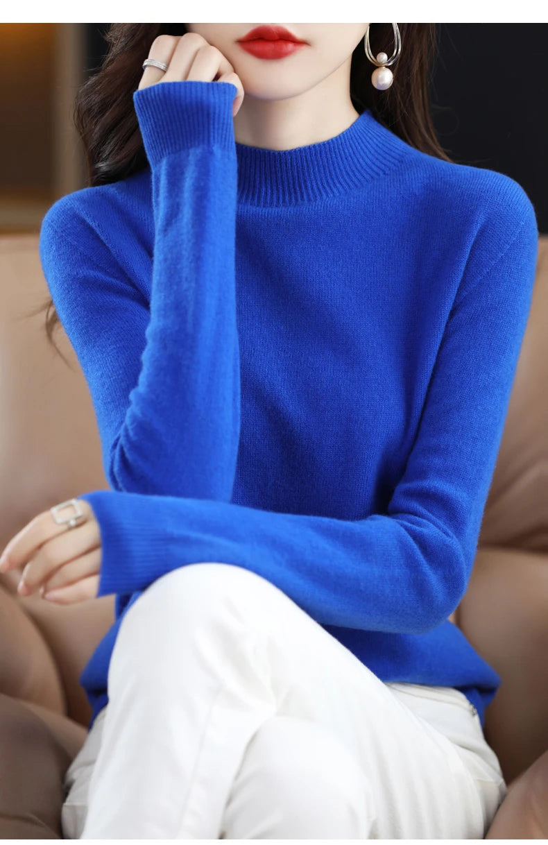 Merino Wool Mock Neck Pullover