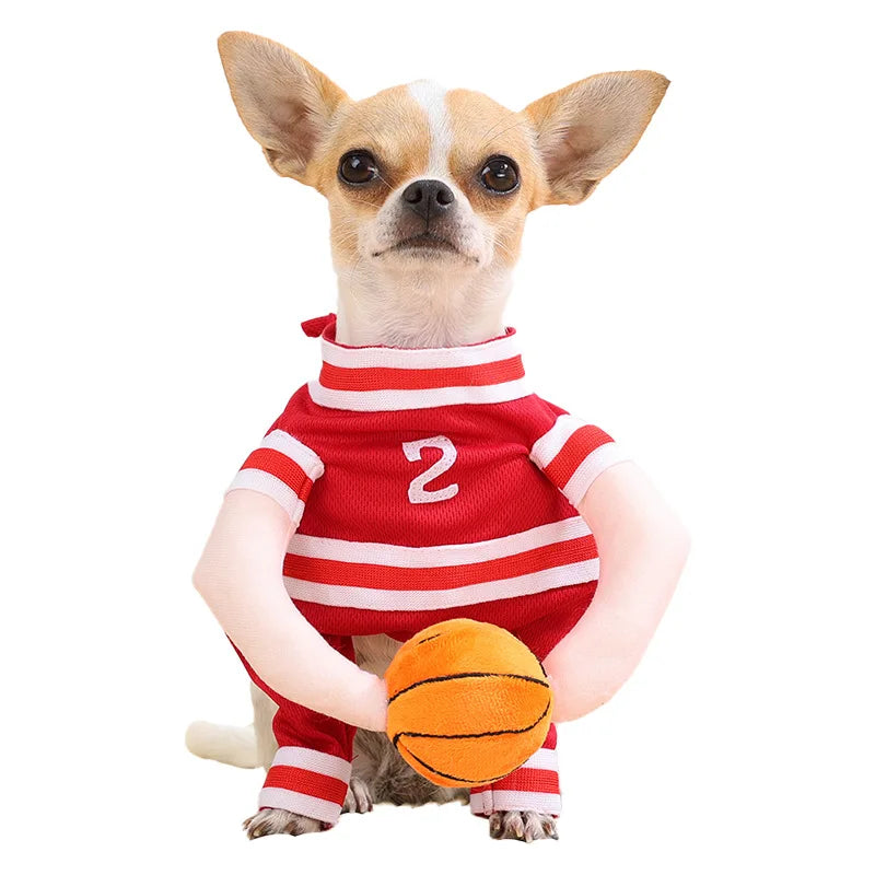 Basketball Costumes Dog Cat Pet Clothes Cute Puppy Sport Costume for Small Dogs Kitten Party  Ball Uniform Apparel