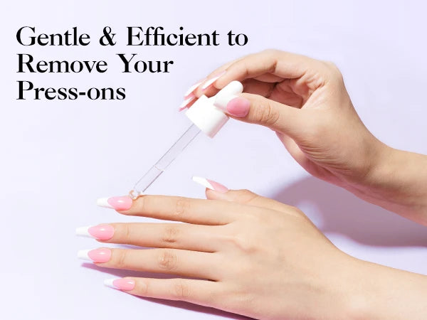 Nail Glue Remover 40ML for Press on Nails False Tips Non Acetone Gentle Nail Care Remover Supplies Solution Manicure Supply