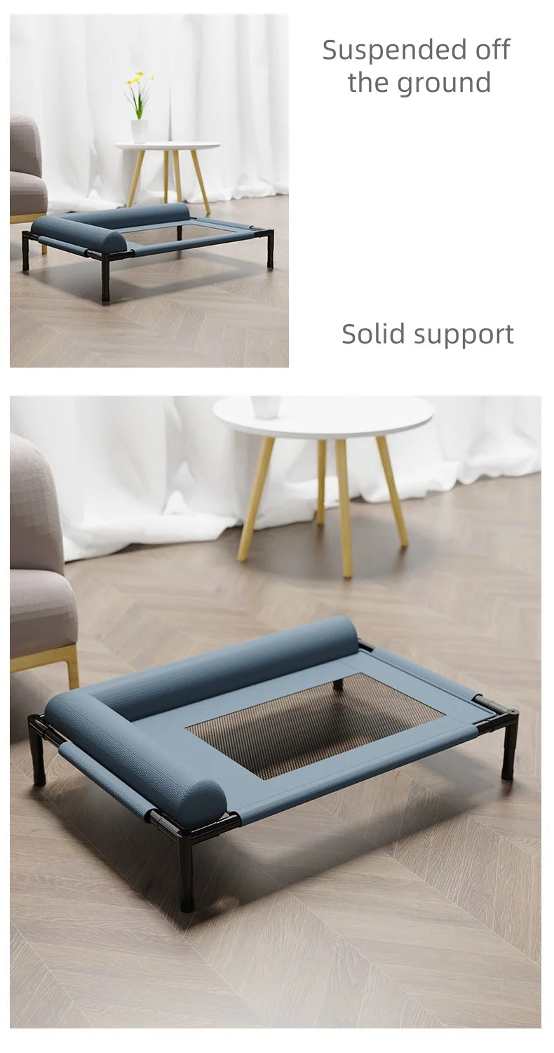 Elevated Pet Bed for Dogs & Cats Durable Breathable Cat Bed with Slope Headrest Washable Pet Bed Cat House for All-Season Use