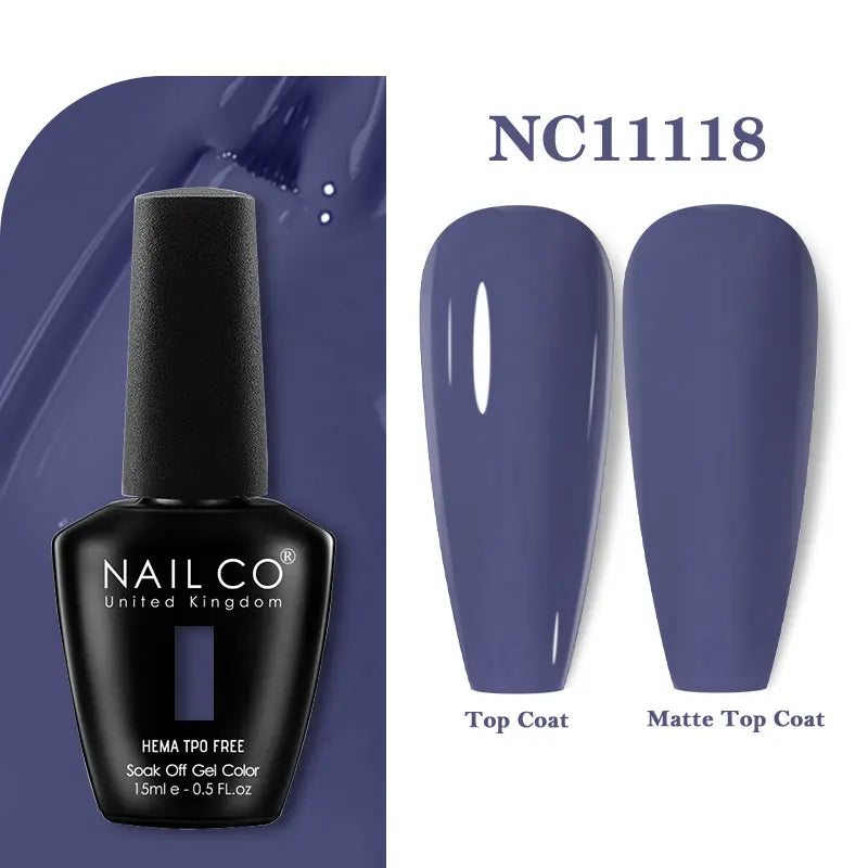 NAILCO 333 Colors Gel Nail Polish Semi Permanent Varnishes Nails Art Design Hybrid Soak Off Top Base Coat UV Gel Manicure 15ml