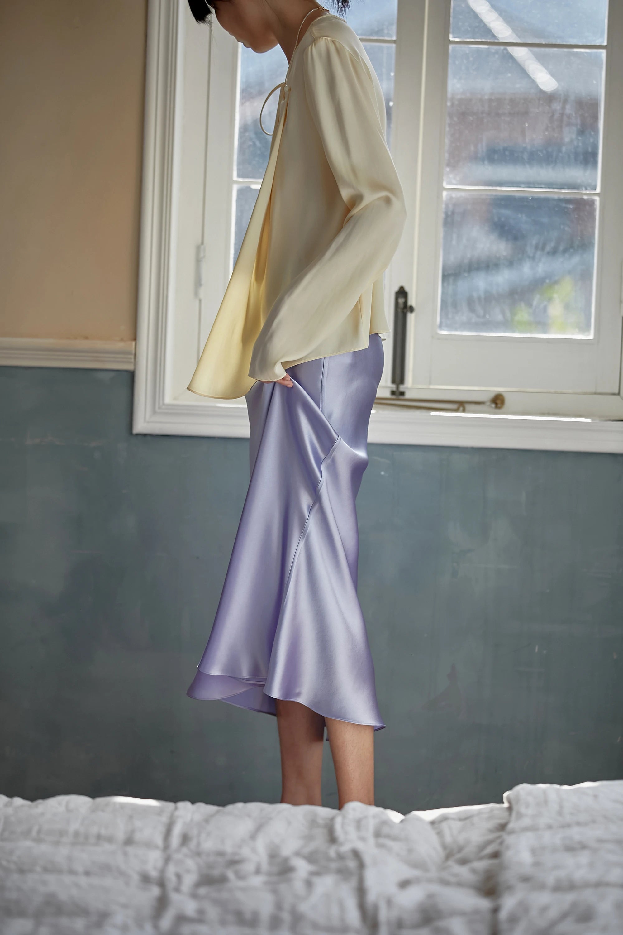 Elegant Satin A-Line Summer Skirt