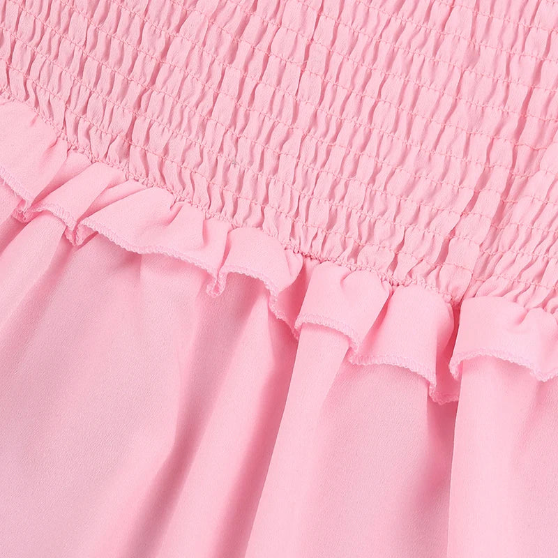Pink Shirred Princess Summer Dress