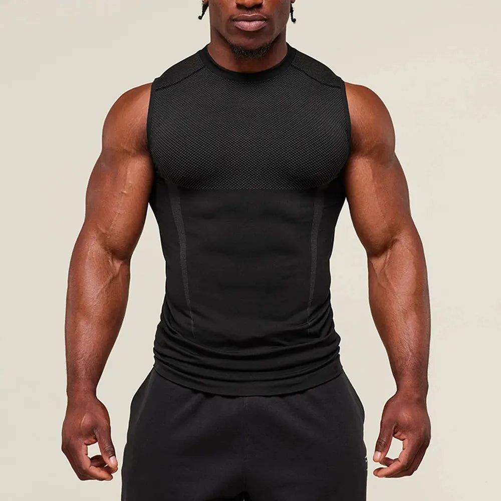 Men's Quick Dry Sport Vest Summer Training Tanktop Sleeveless Gym Workout Fitness Tops Running Tee for Active Men