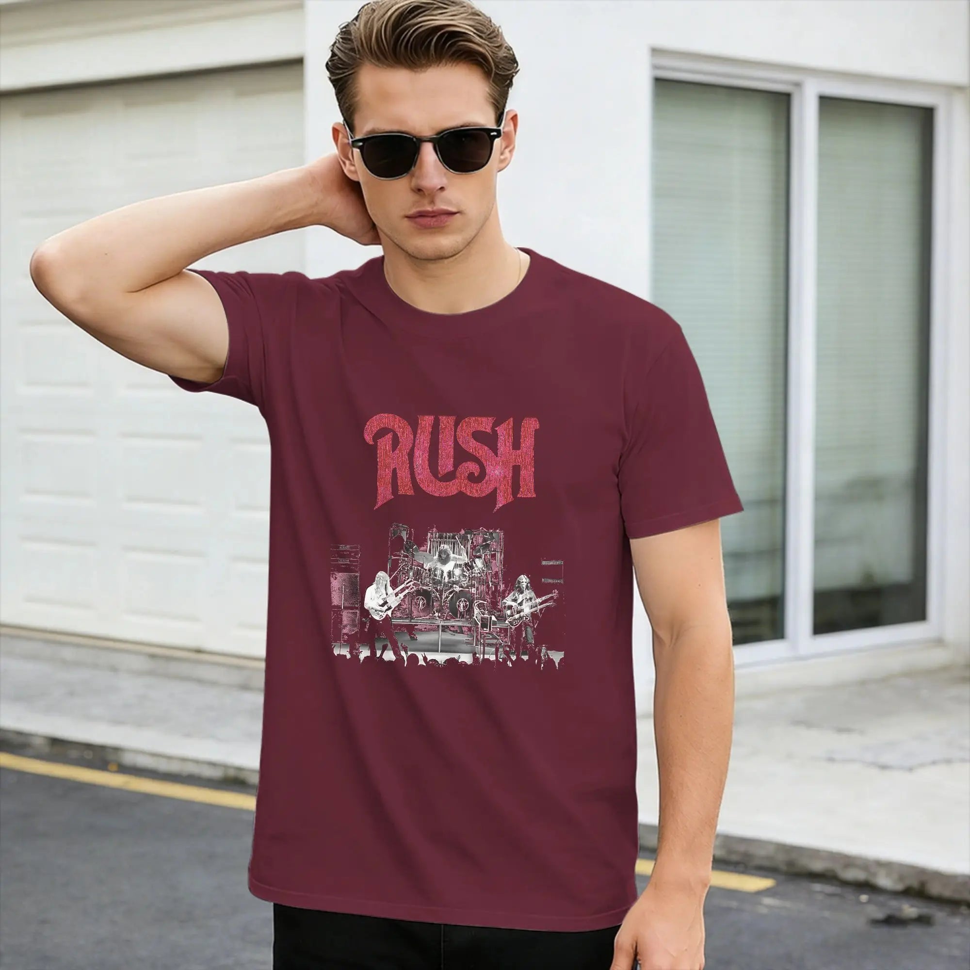 Men T Shirt Rush Band T Shirts Trendy Cool  Summer Tees Awesome Pure Cotton Clothing Birthday Gift,