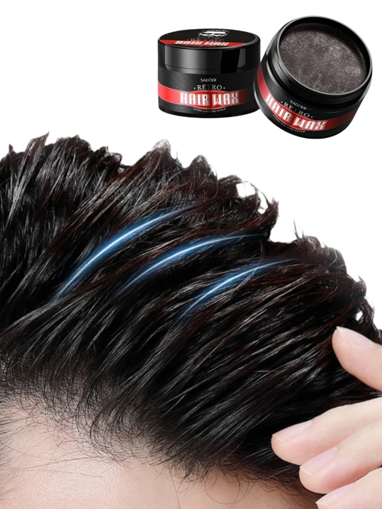 100g Men's Retro Hair Wax for Strong Styling and Natural Volume, Rich in Ginseng Root Extract, Keratin and Other Ingredients, with a Fresh Texture That Is Not Sticky, Easy to Clean, and Can Be Applied Gently to the Hair to Pr