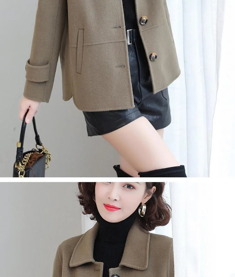 Short Woolen Casual Autumn Coat