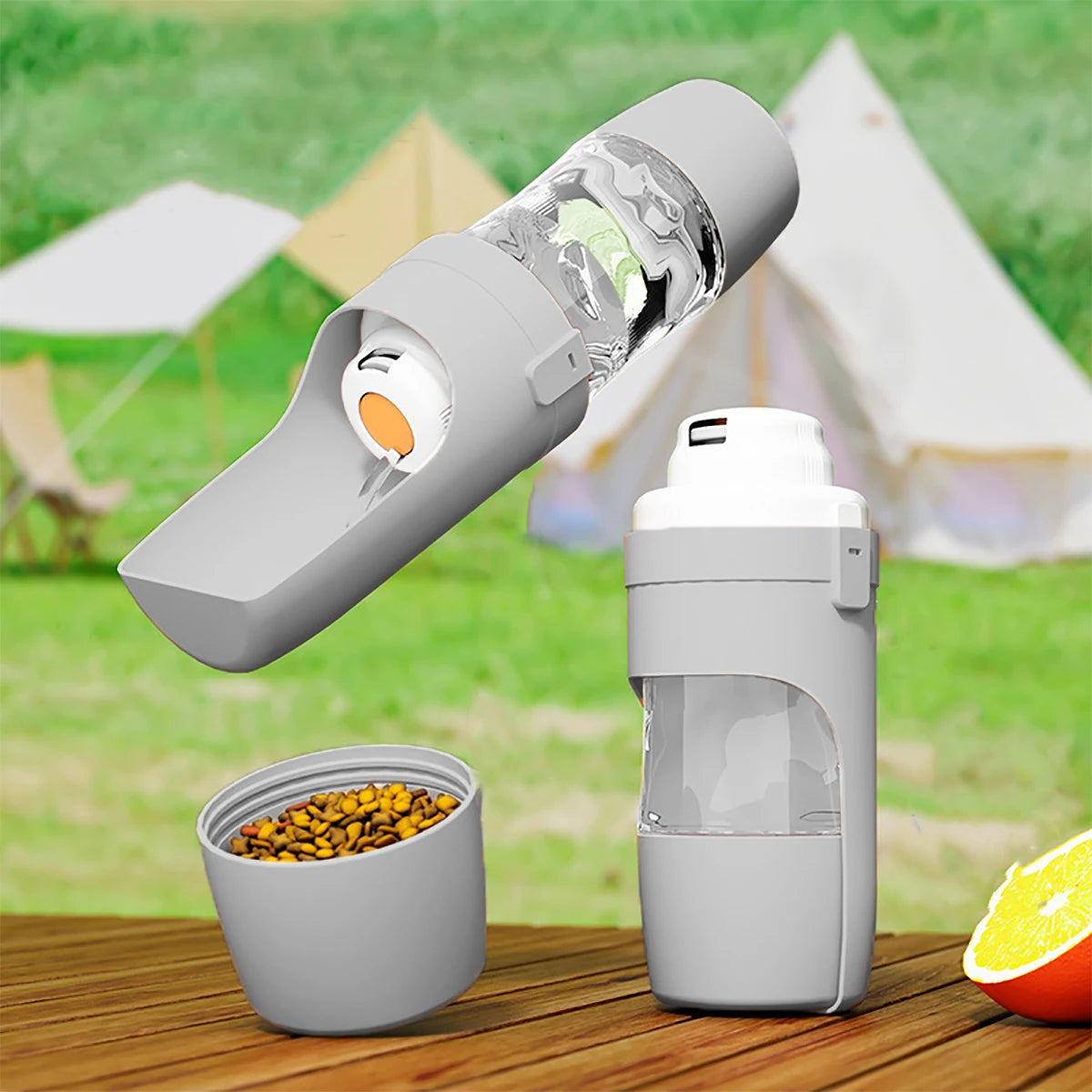Portable Travel Pets Dog Water Bottle with Storage Food and Water Container Dog Cat Outdoor Pet Water Cup Bottle for Puppy