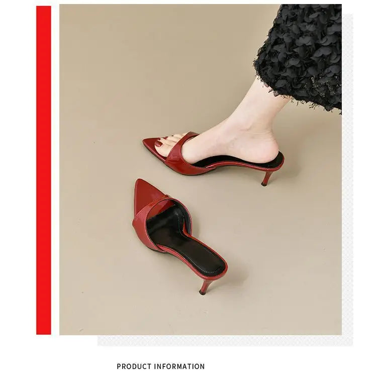 Women's High Heels Summer Slippers Women Sandals Fashion Classic Pointy Open Toe Stiletto Heels Sexy 2026 High-heeled Slippers