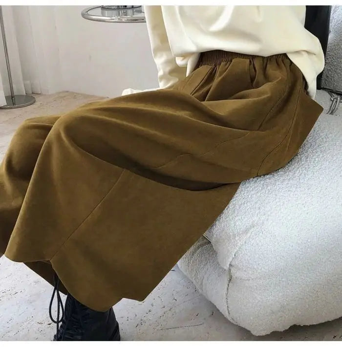 Women's Wide-Leg Pants Oversized Casual Harem Trousers with Pockets