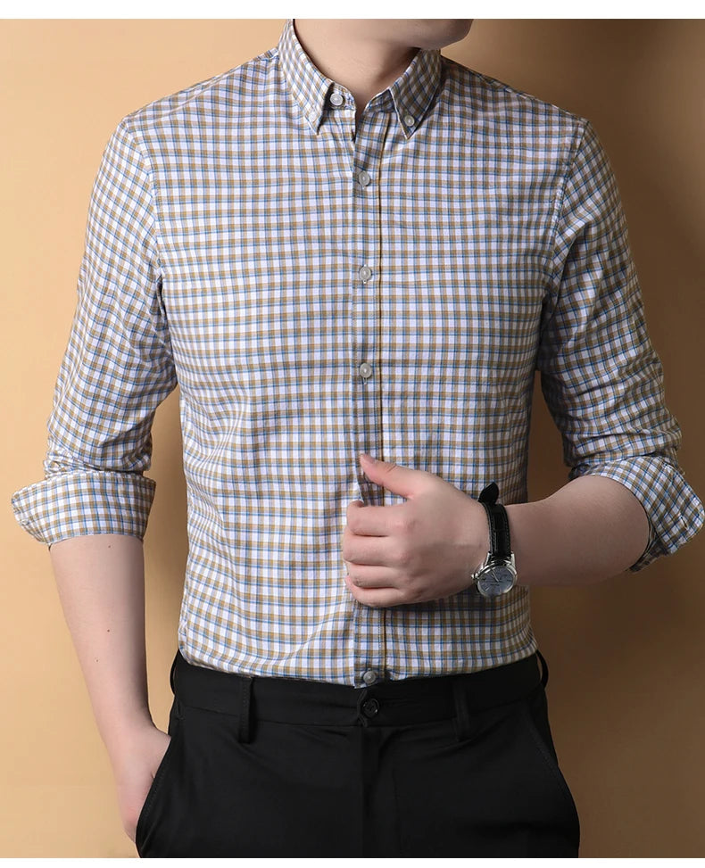 Premium Cotton Checkered Slim Shirt