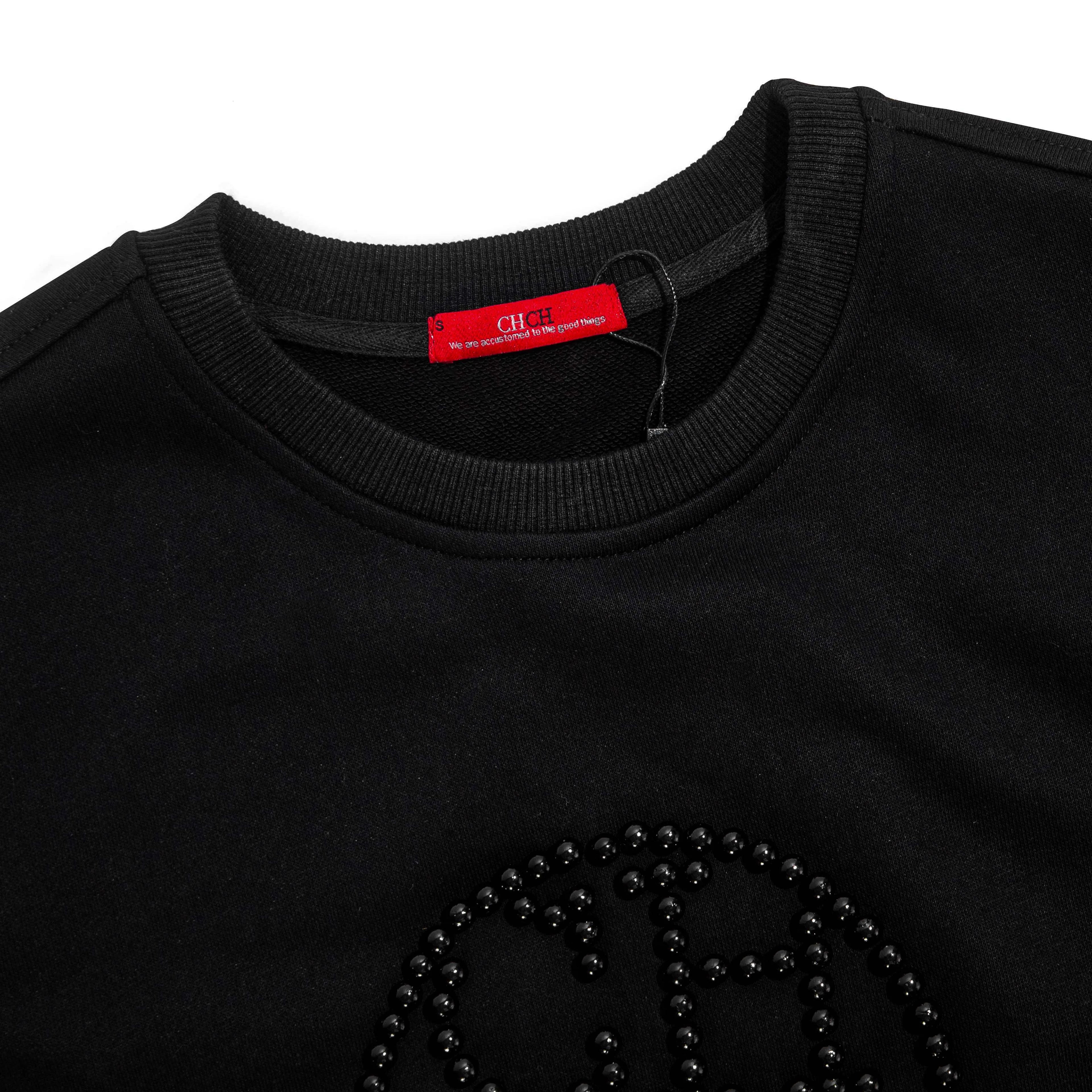 Beaded Casual Pullover Sweatshirt Women